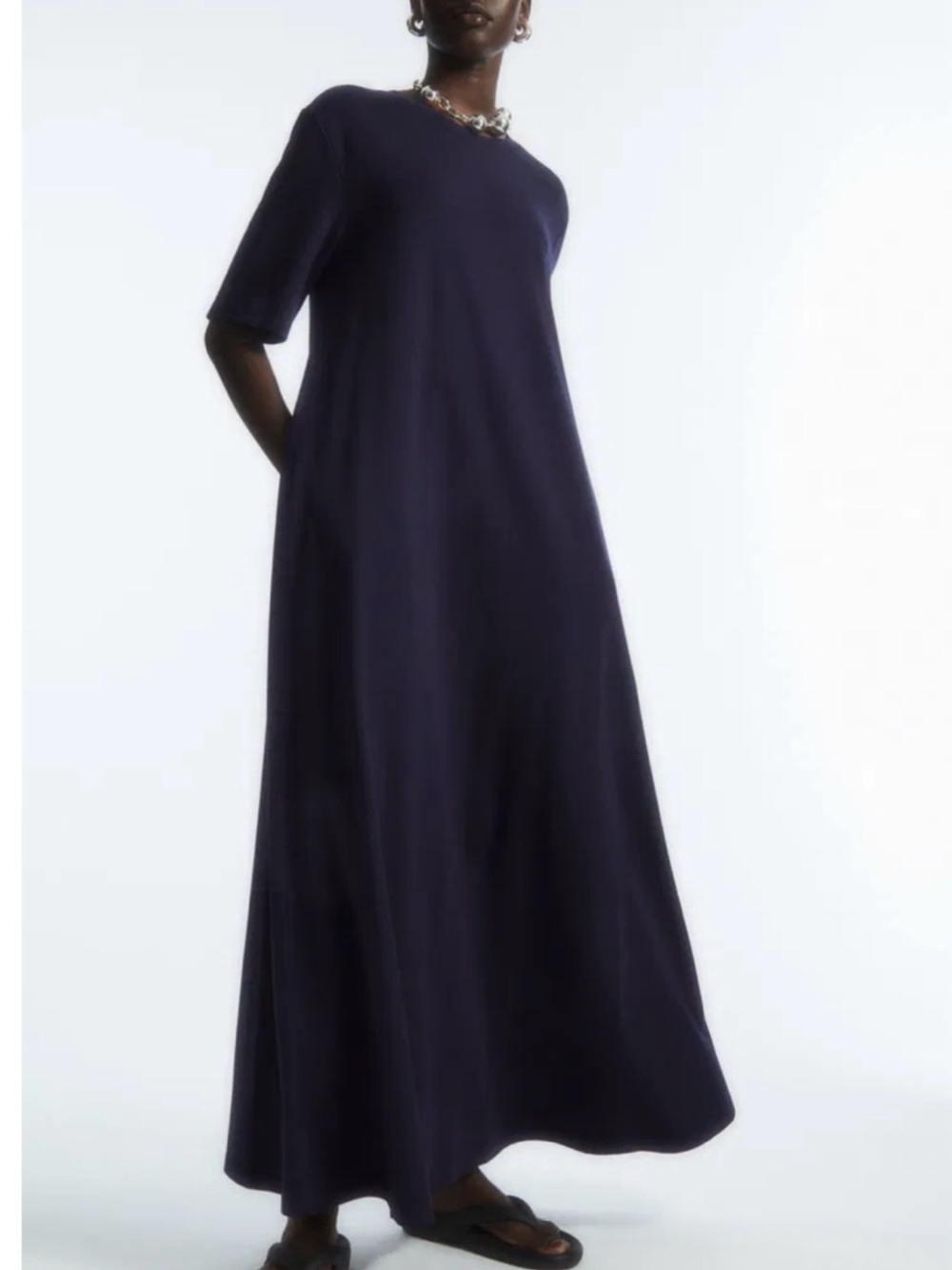 COS Maxi T-Shirt Dress in black XS